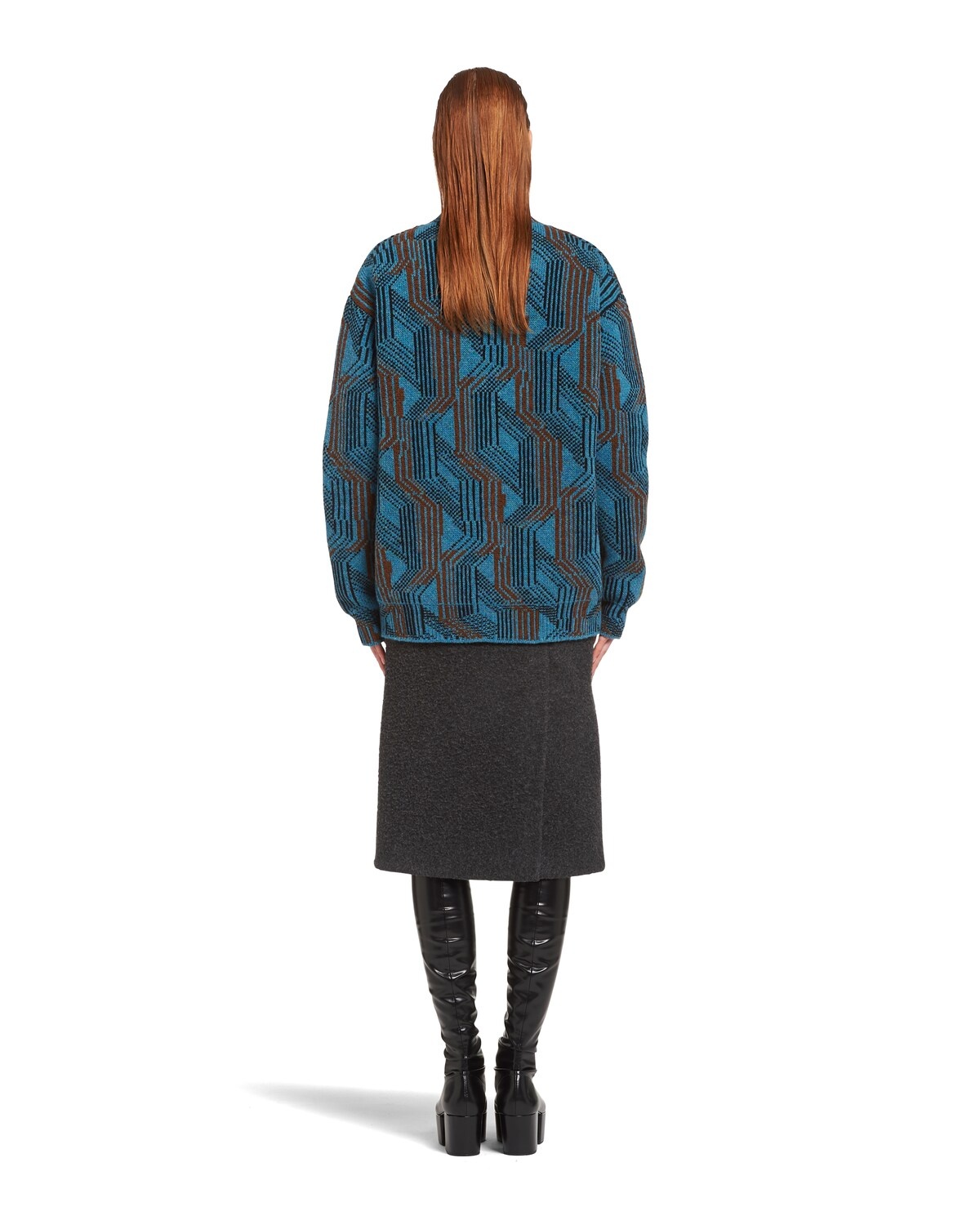 Oversized jacquard Shetland wool cardigan - 4