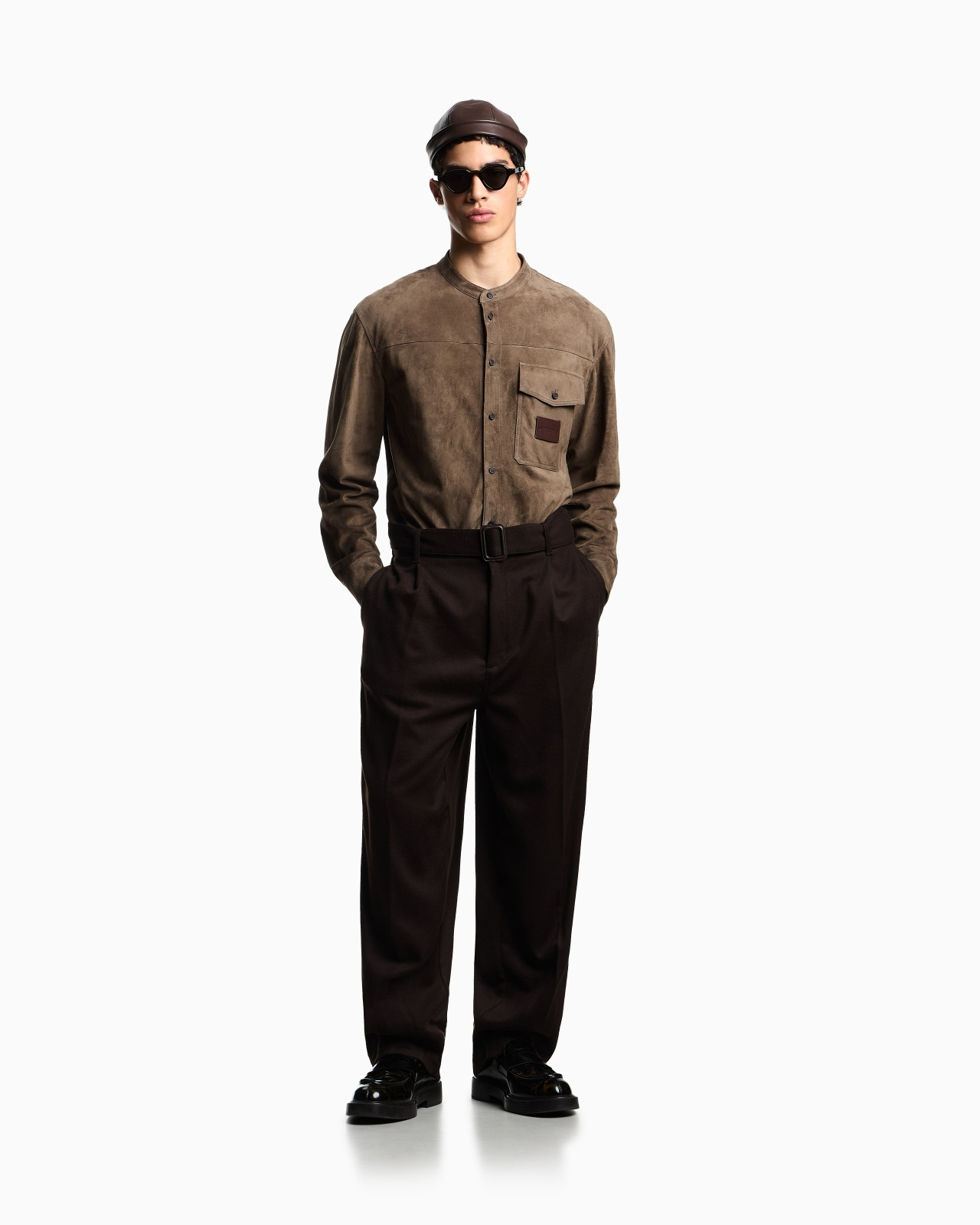 GOAT SUEDE SHIRT JACKET WITH GURU COLLAR - 2