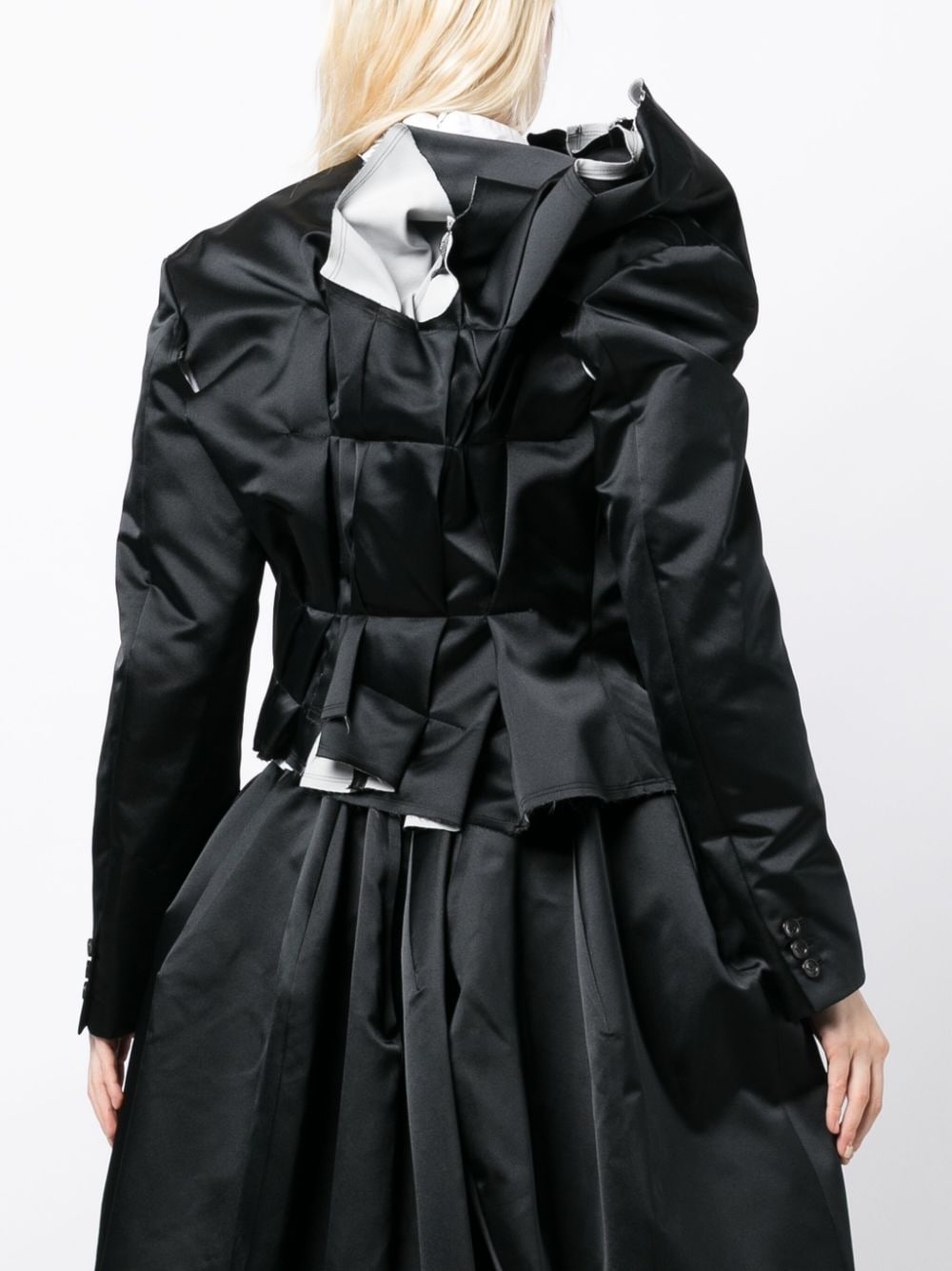 gathered -effect layered blazer - 4