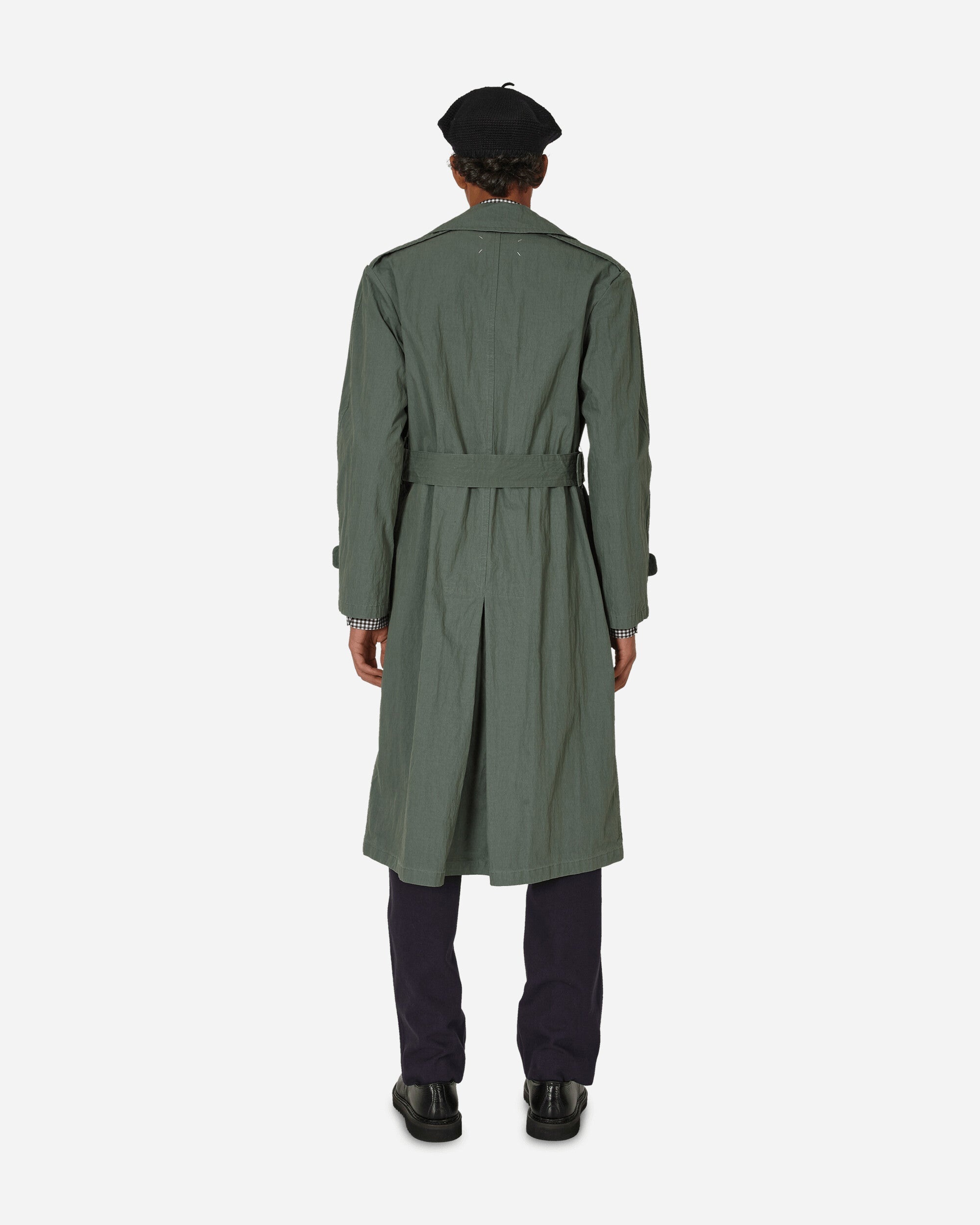 Double-Breasted Trench Coat Sage - 3