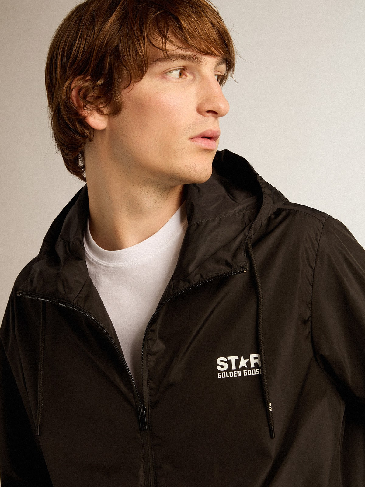 Men's windcheater with contrasting white logo and star - 2
