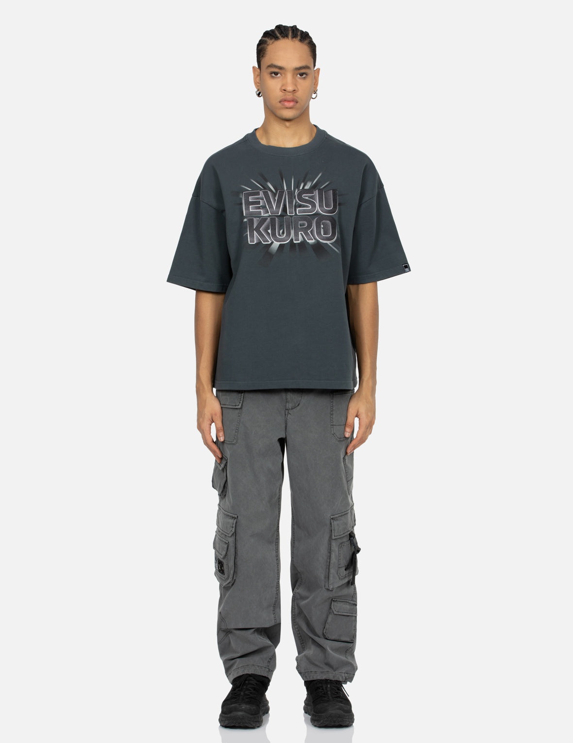3D Logo Print Oversized Short-Sleeve Sweatshirt - 5