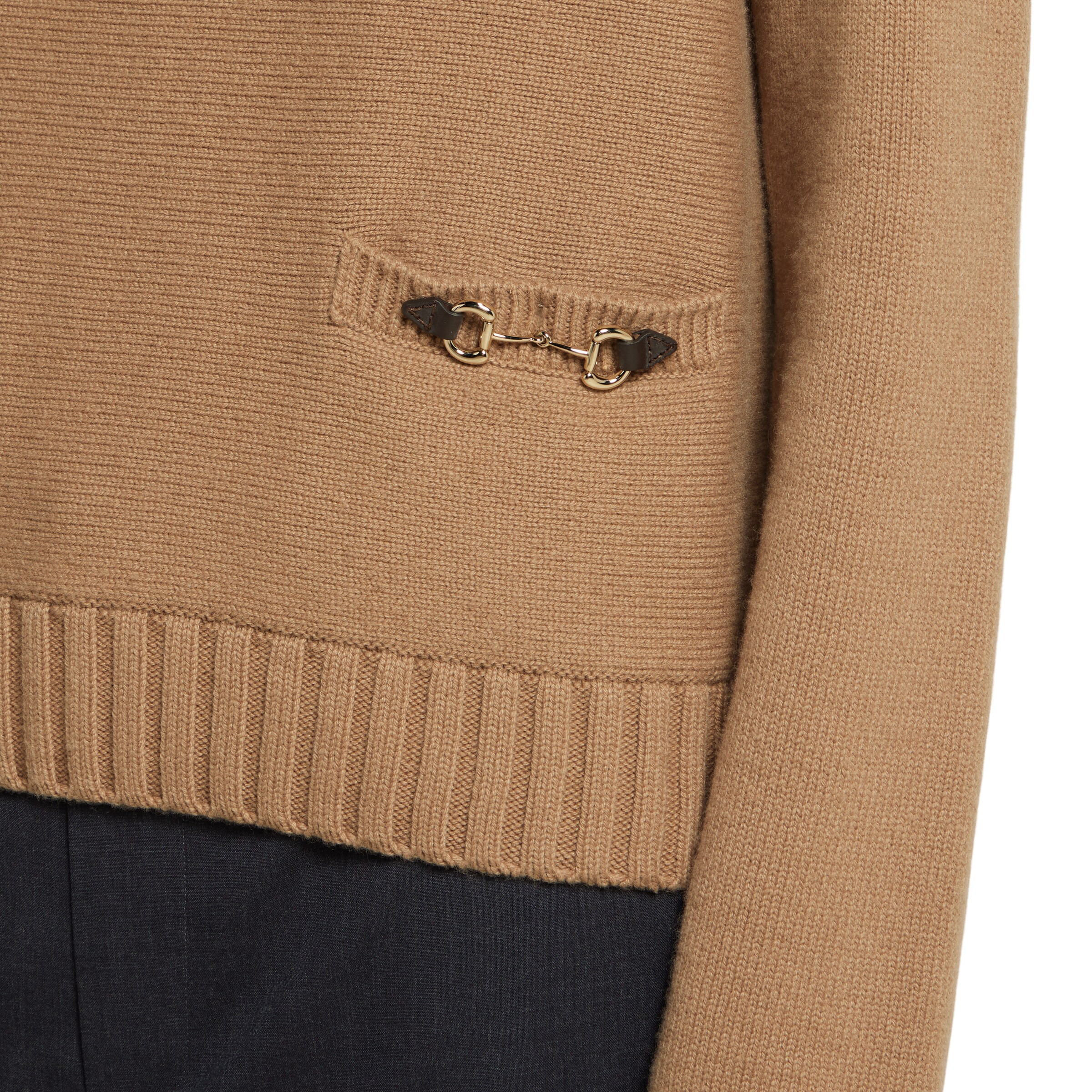 Wool cashmere top with Horsebit - 5