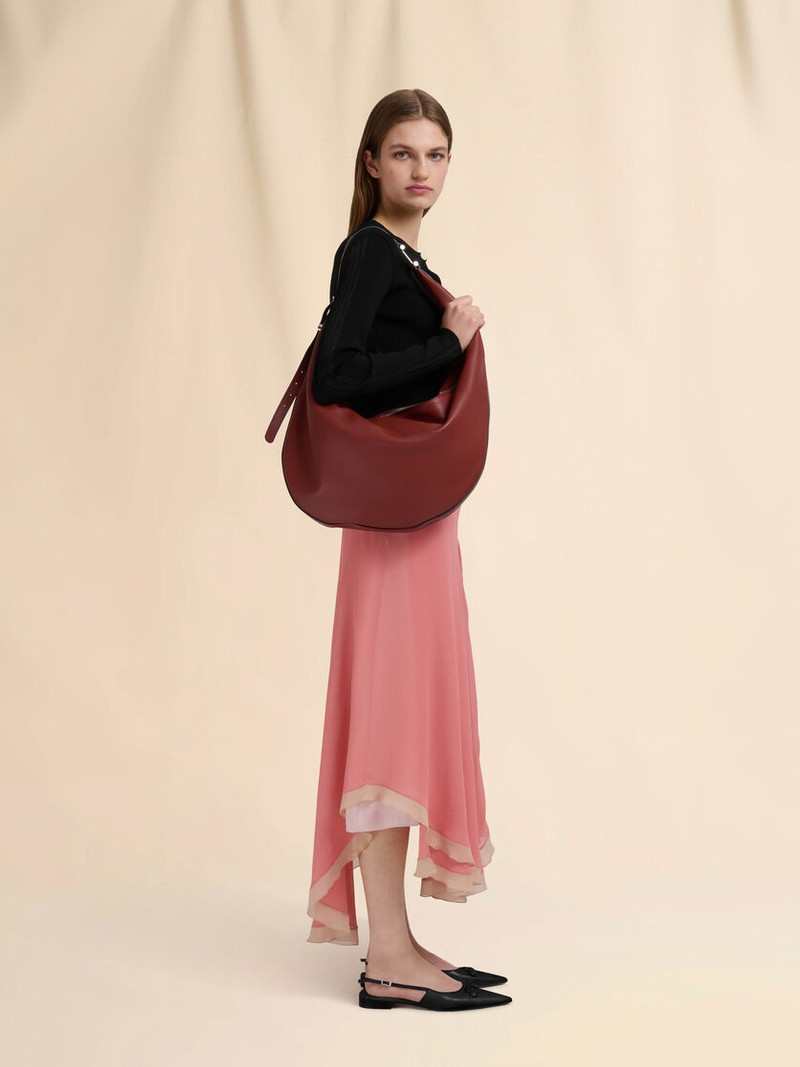 Marni BROWN LEATHER DOT MEDIUM HOBO BAG outlook