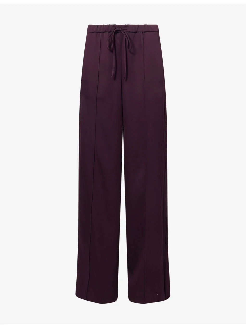 Drawstring Wide-Leg Satin Trousers - 1