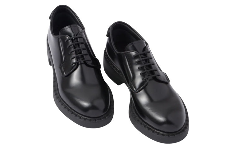 (WMNS) PRADA 50mm Brushed Leather Derby Shoes 'Black' 1E877M_055_F0002_F_B050 - 3