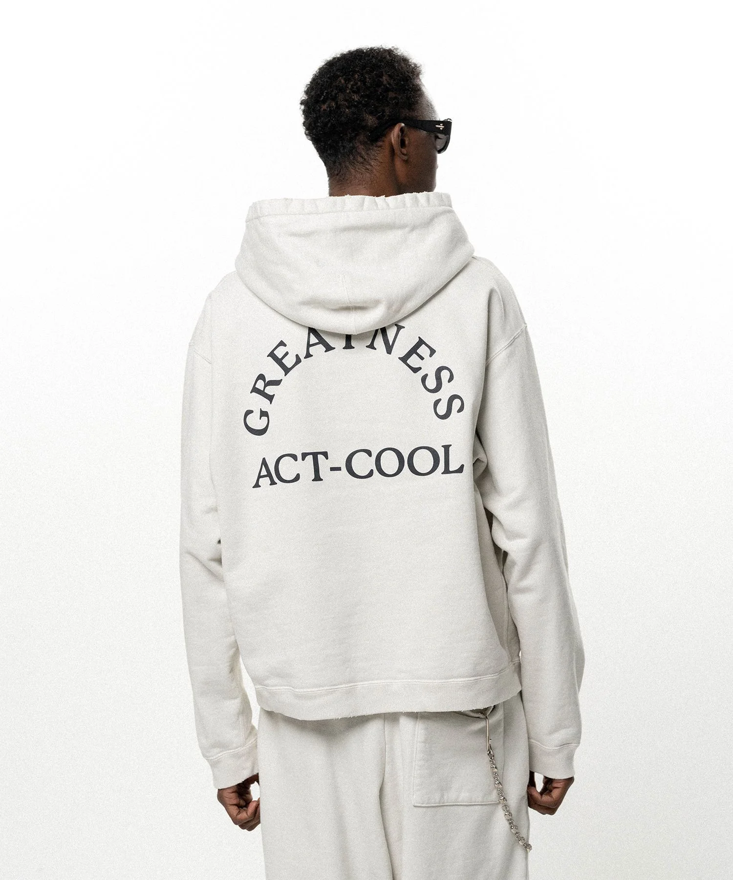 "GREATNESS ACT-COOL" Embroidered Zip-up Hoodie - 1