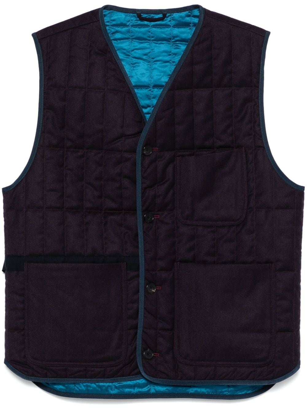 quilted flannel gilet - 1