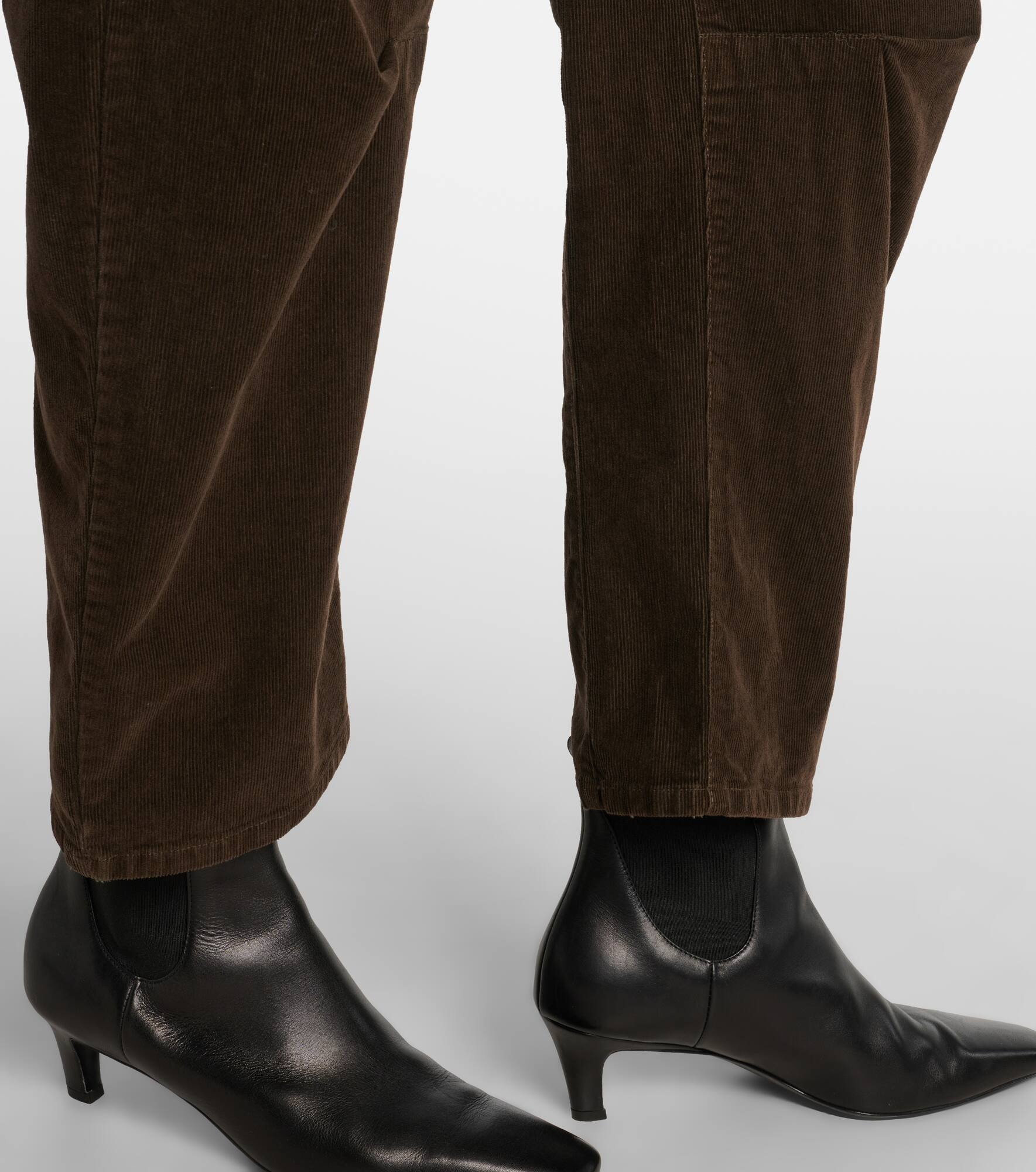 Shon cotton-blend corduroy barrel-leg pants - 5