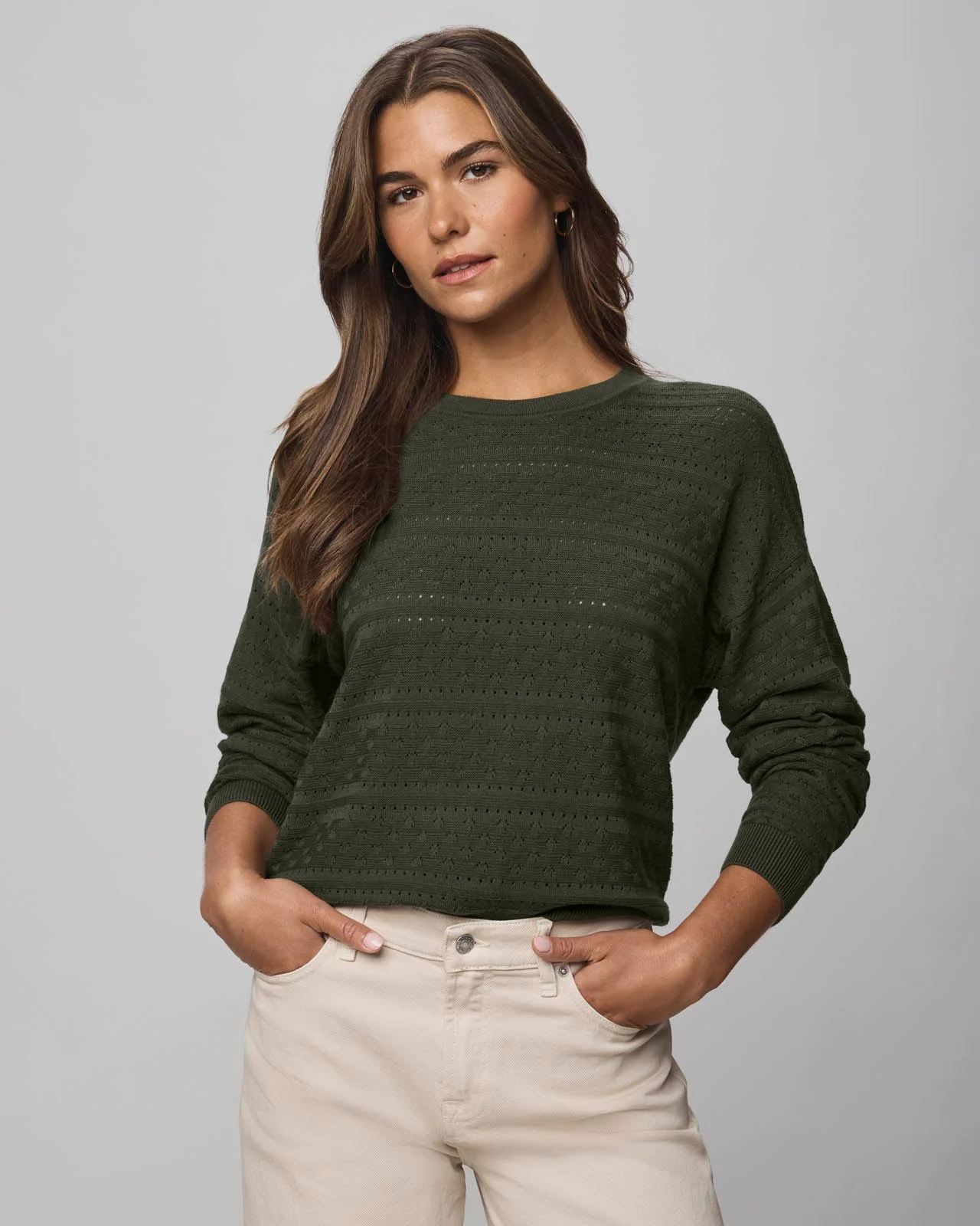 Georgie Cashblend Pointelle Sweater - 1