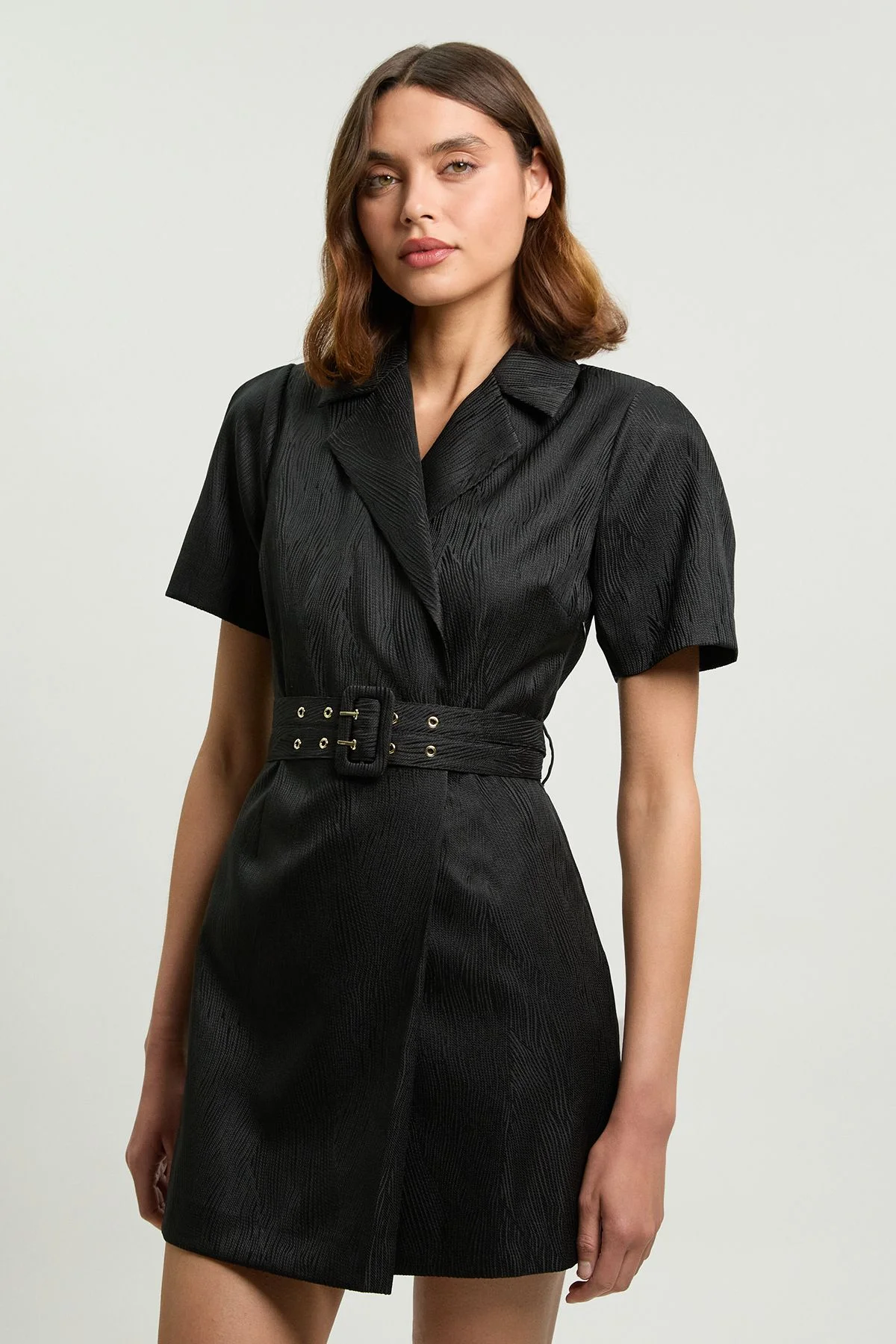 Tailored Belted Blazer mini Dress - 1