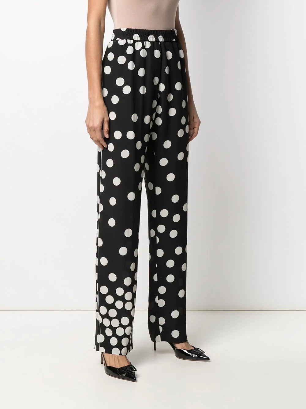 polka-dot straight-leg trousers - 3