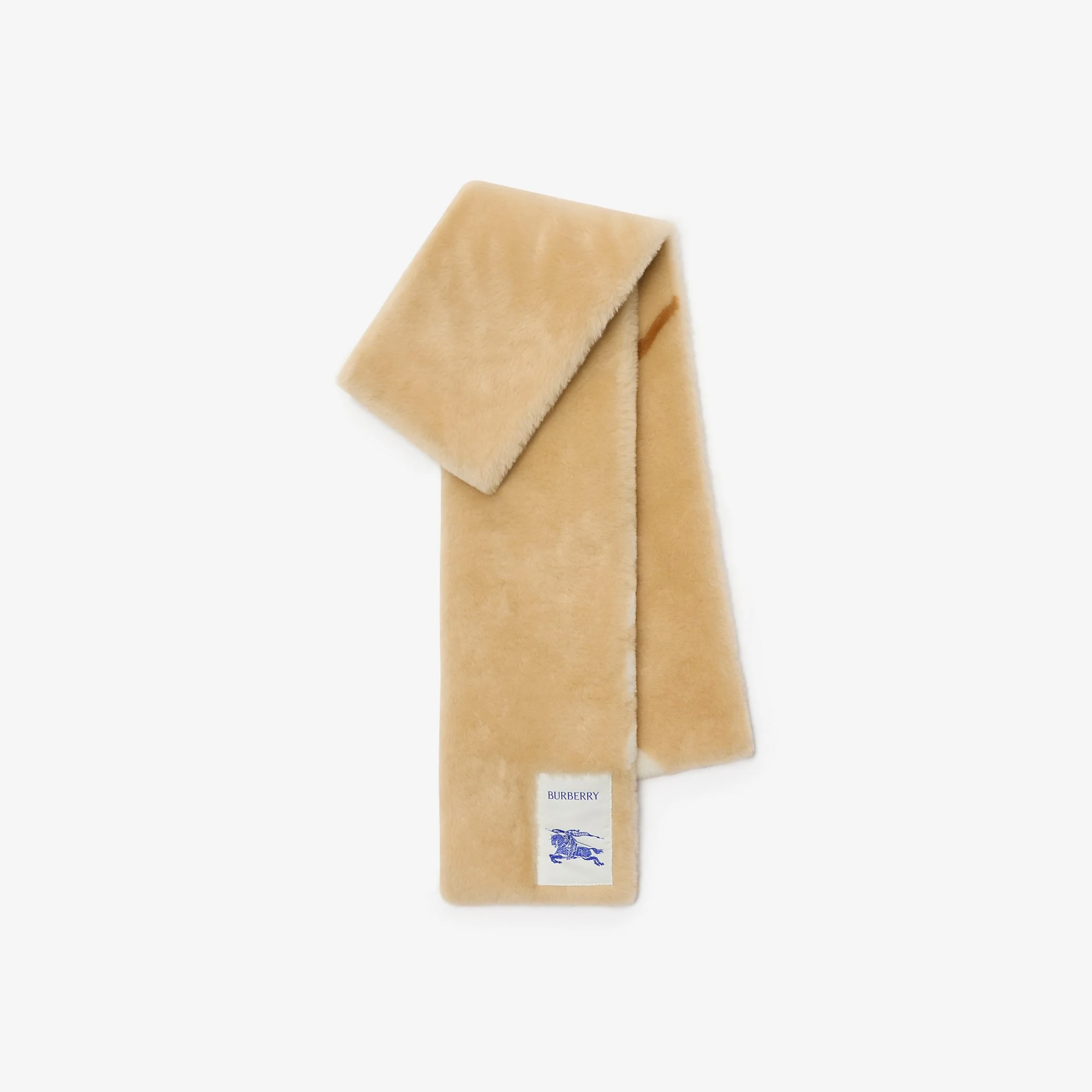 Narrow Check Shearling Scarf - 1
