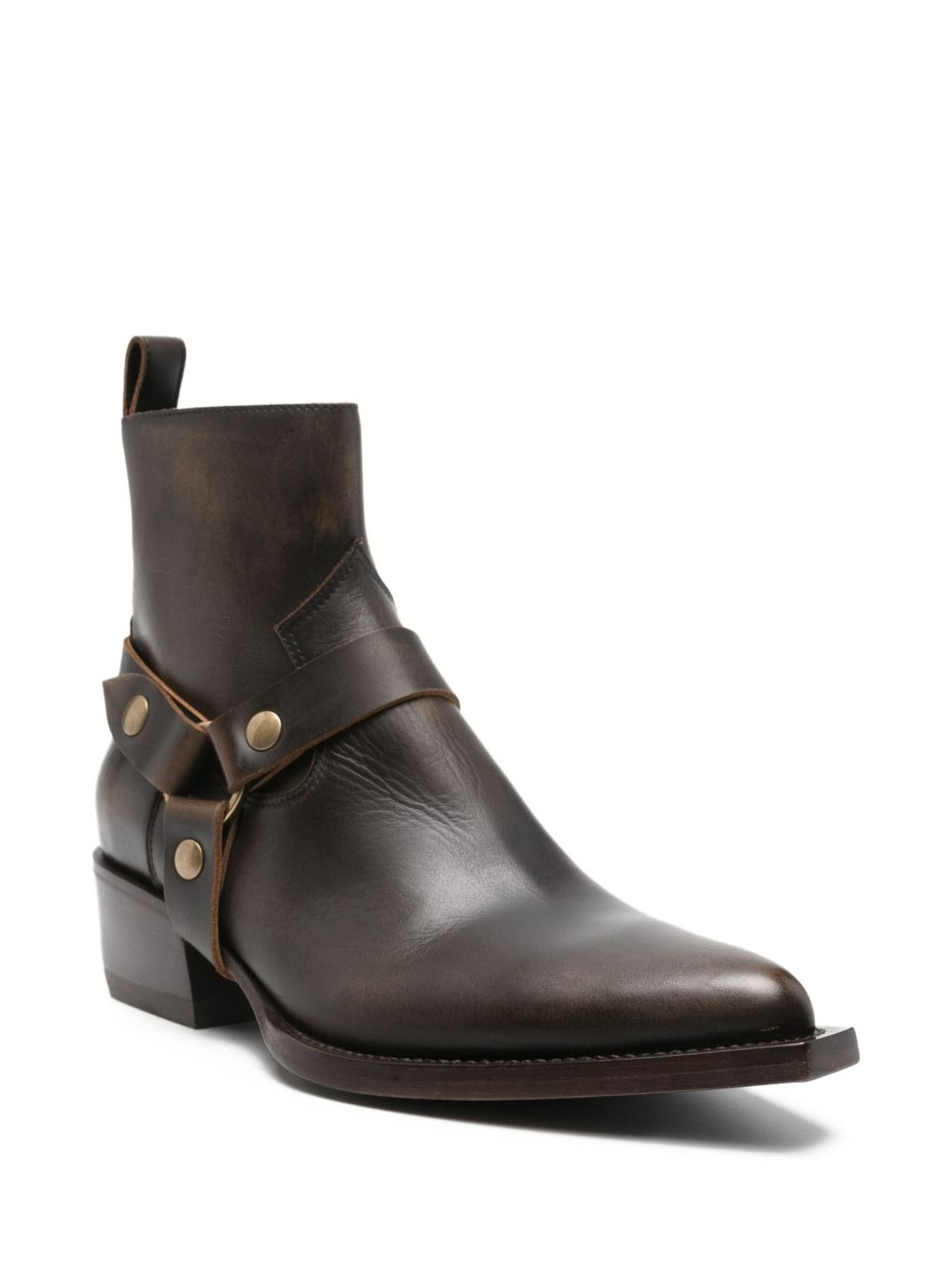 50mm harness-embellished leather boots - 2