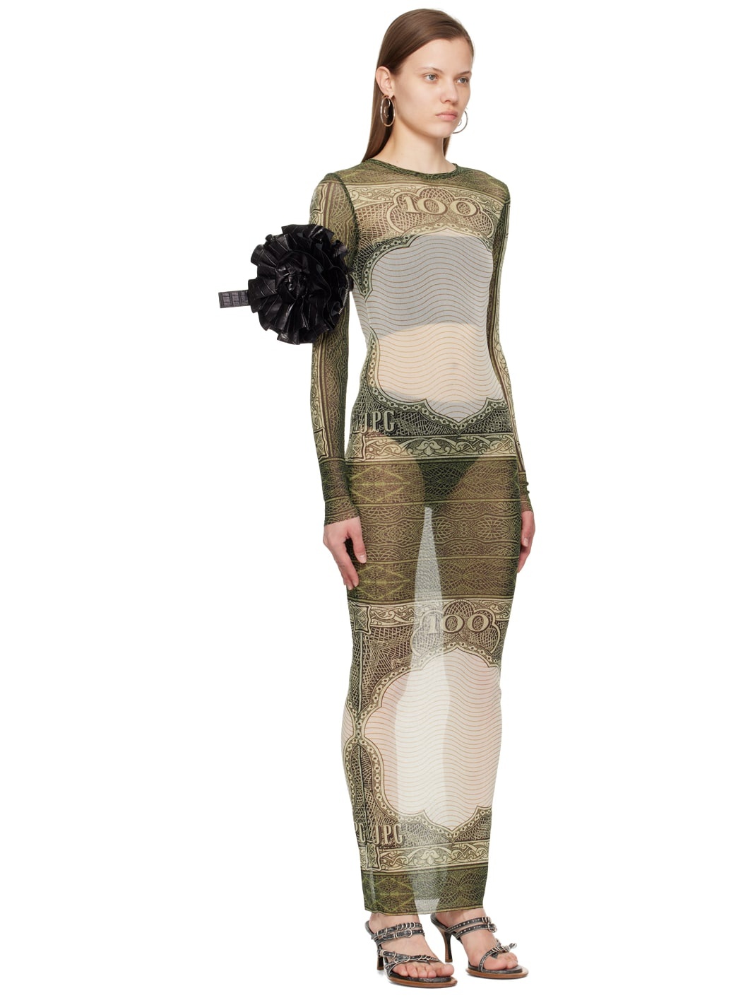 Green & Off-White 'The Cartouche' Maxi Dress - 2