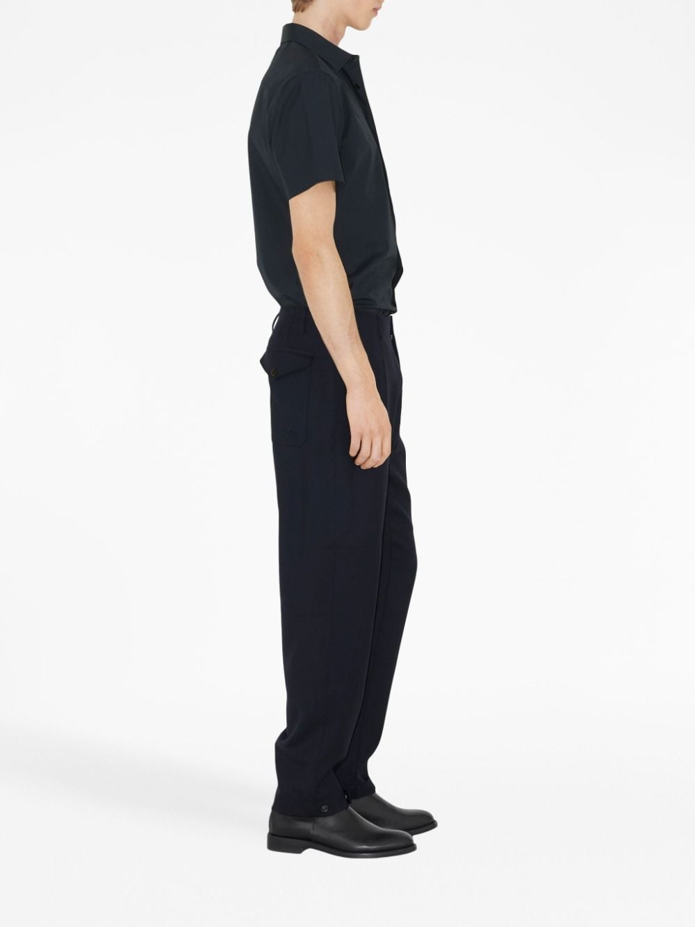logo-embroidered cotton shirt - 3