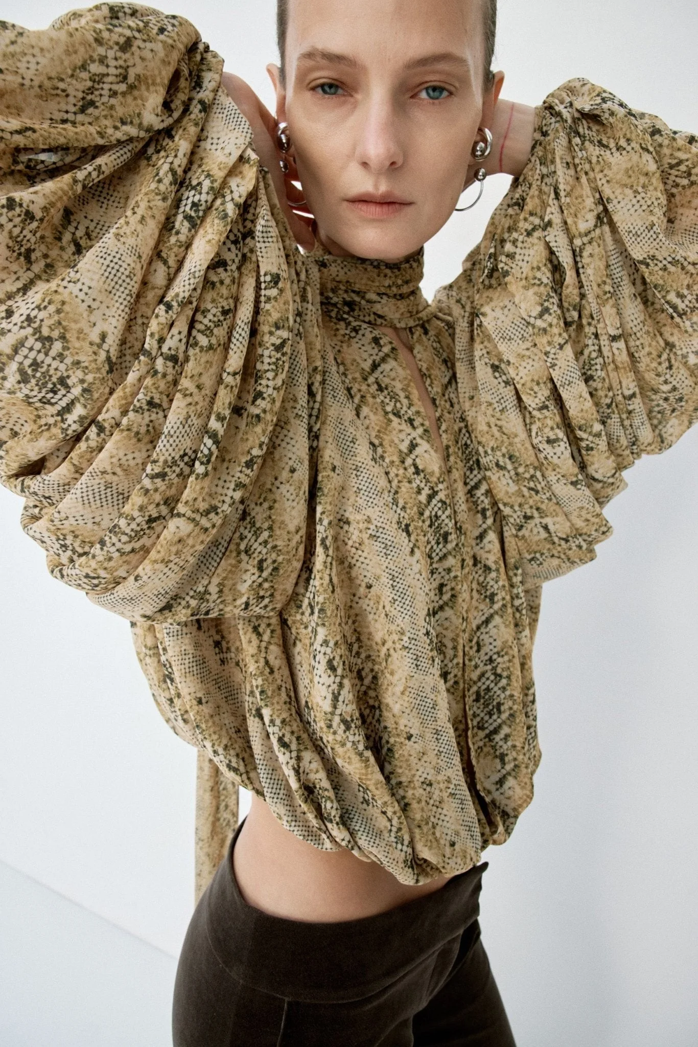 SOLANA TOP IN SERPIENTE YELLOW CHIFFON - 1