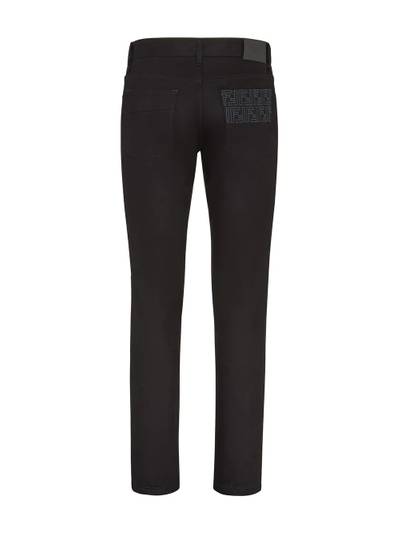 FENDI FF embroidered slim-fit jeans outlook