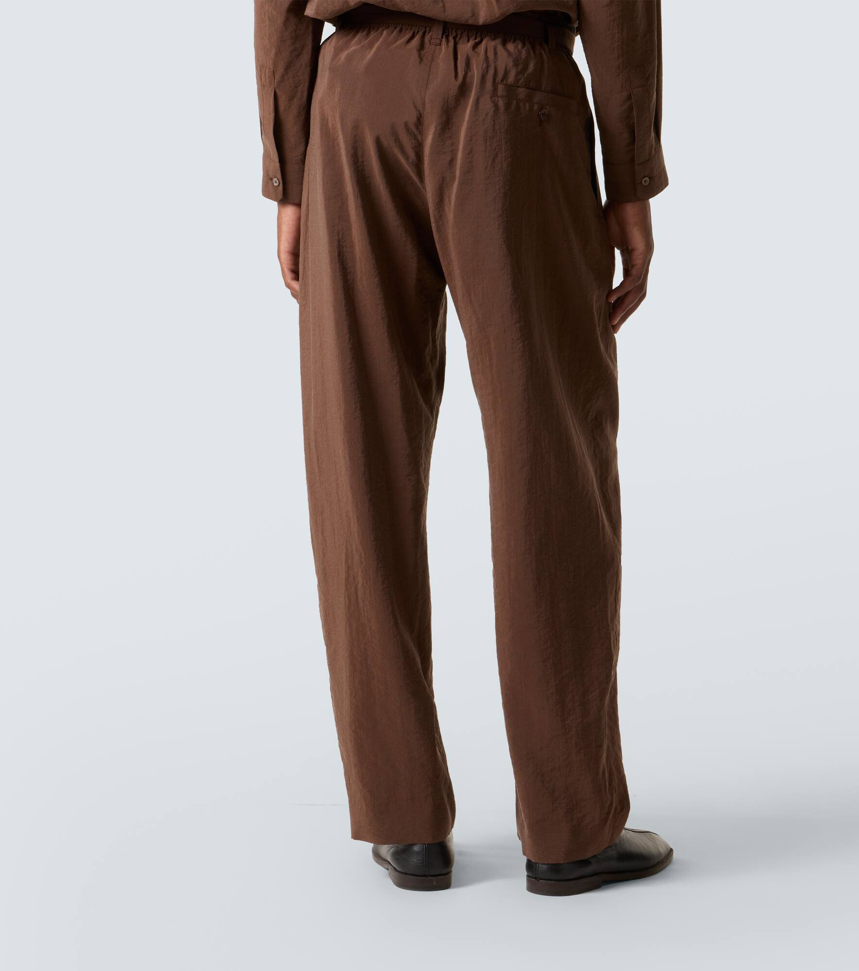 Silk-blend wide-leg pants - 4