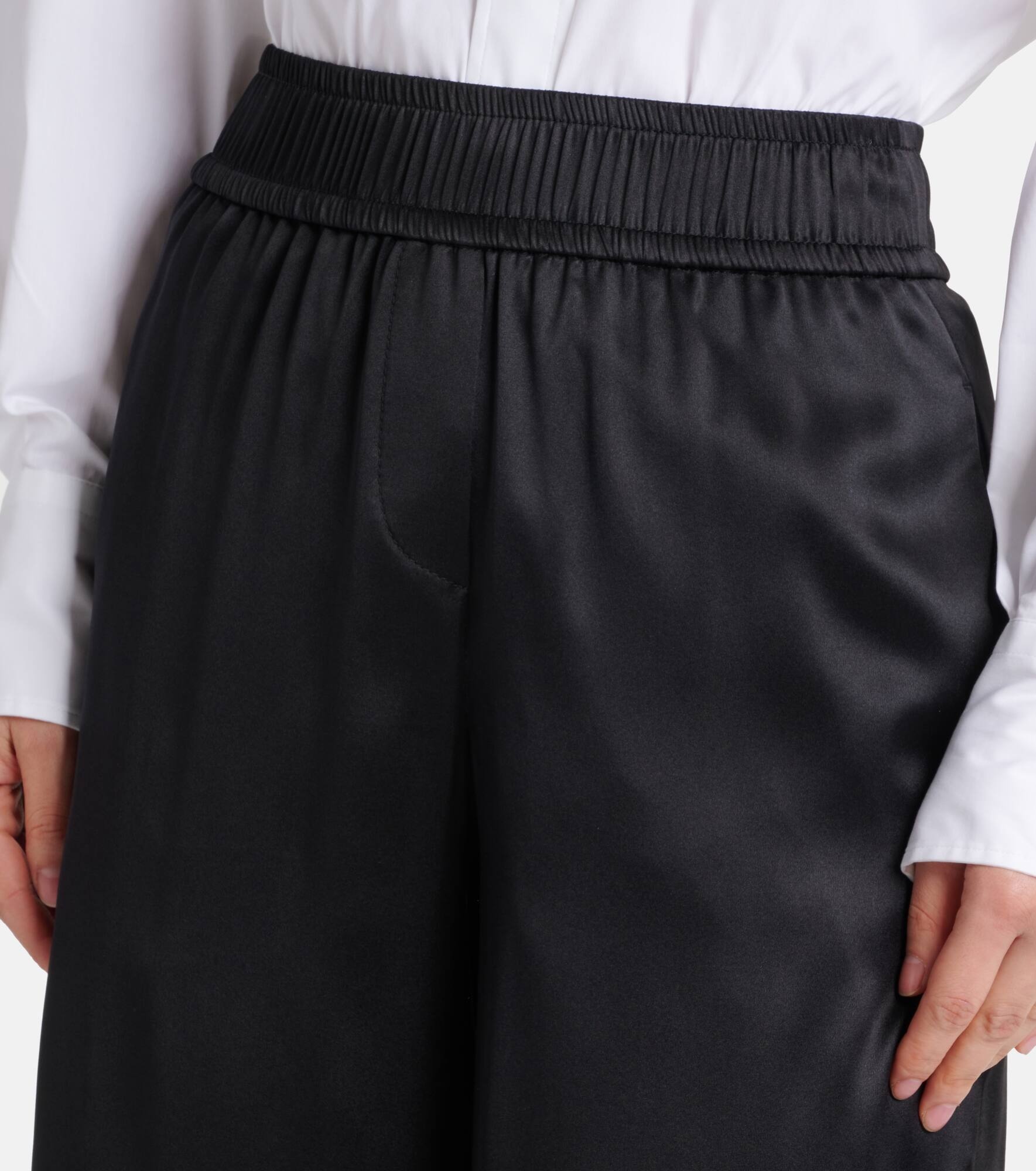 Silk-blend wide-leg pants - 4