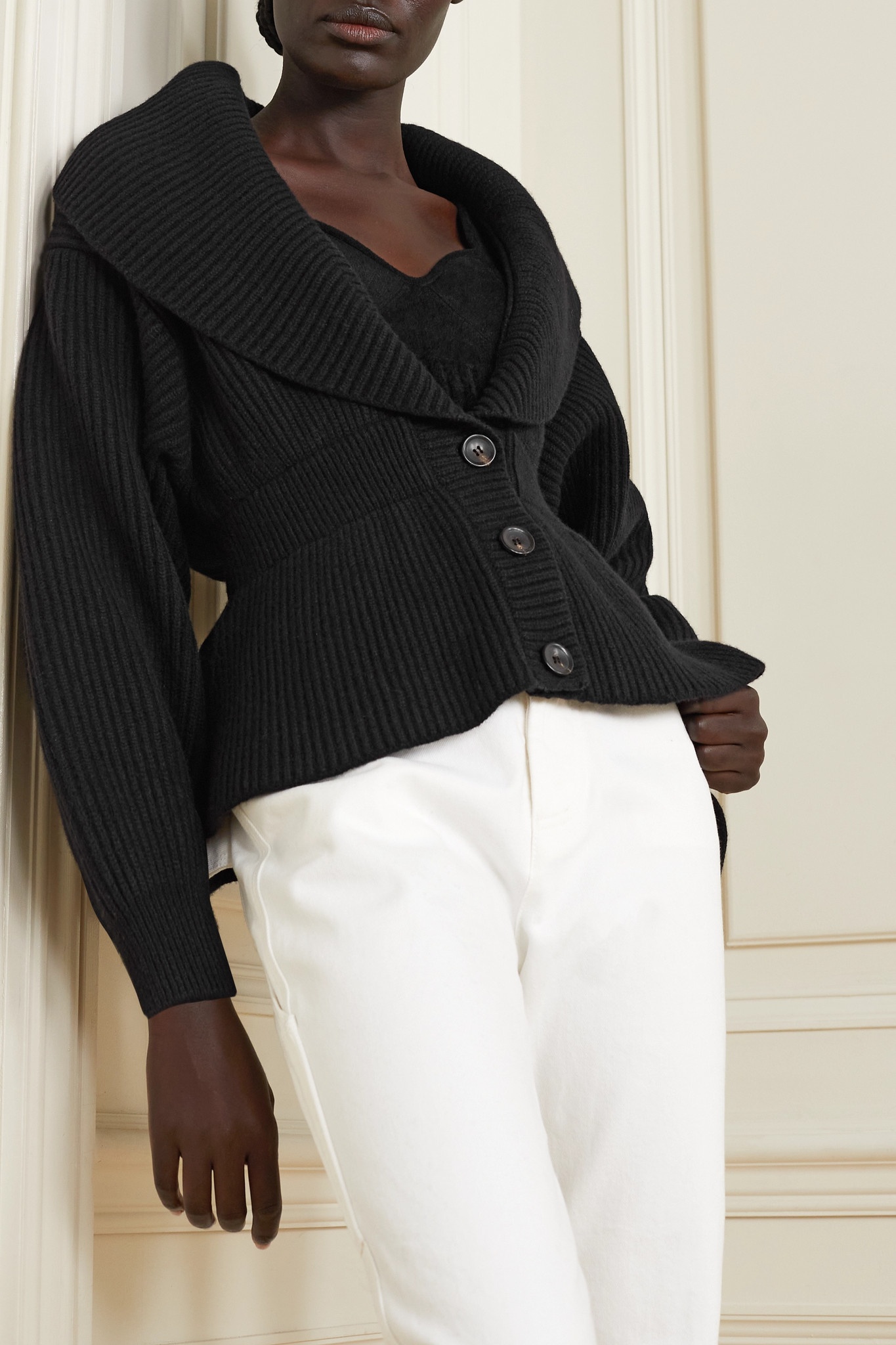 Ribbed wool and cashmere-blend cardigan - 3