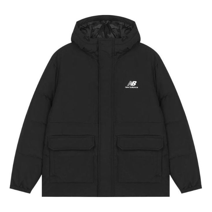 New Balance Logo Puffer Down Jacket 'Black' AMJ23340-BK - 1