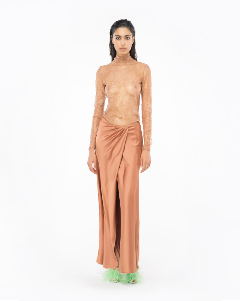 PINKO ELEGANT HAMMERED SATIN SKIRT outlook