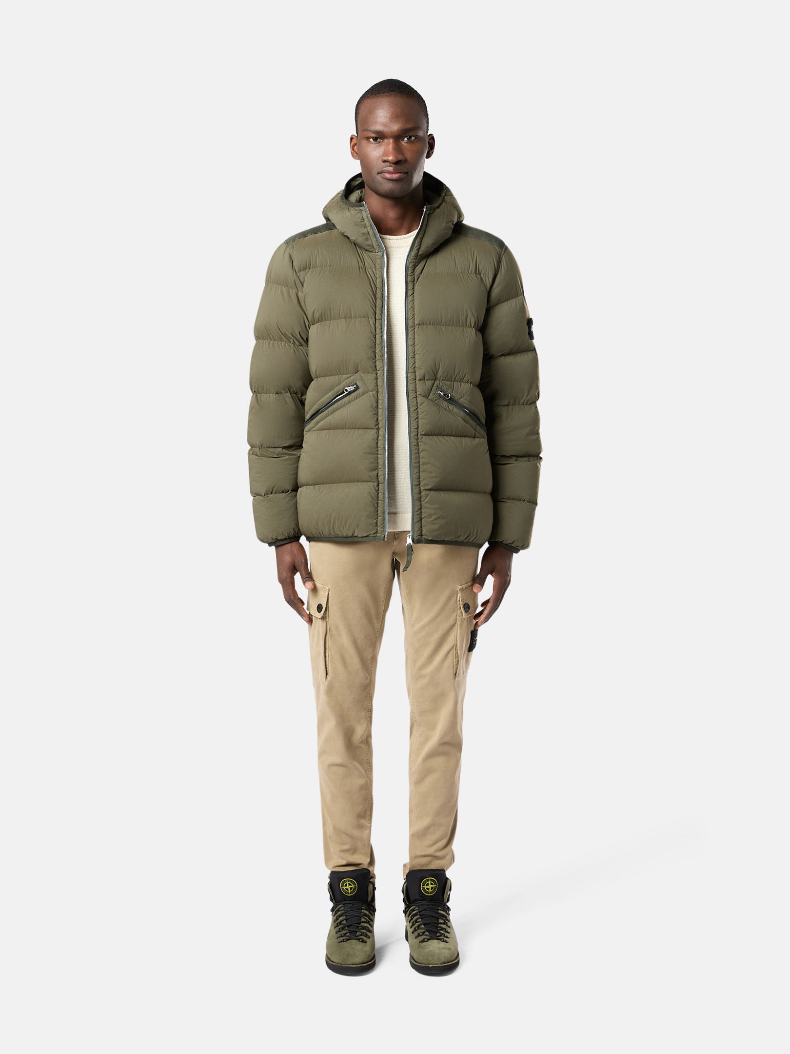 Shirt Saldi Stone Island 2019 Stone Island Khaki 43028 Seamless