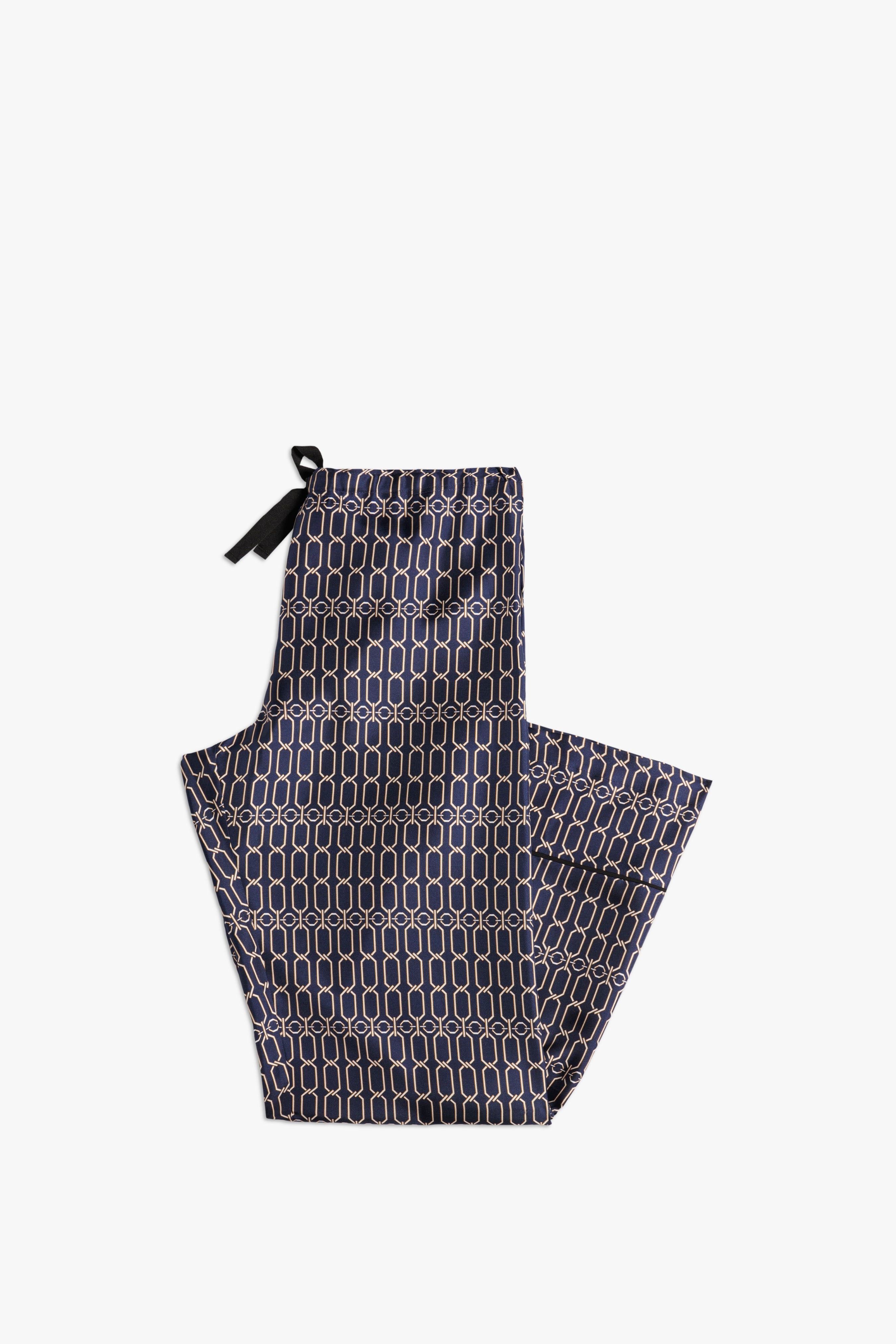 Chain Print Pyjama Set in Navy - 7