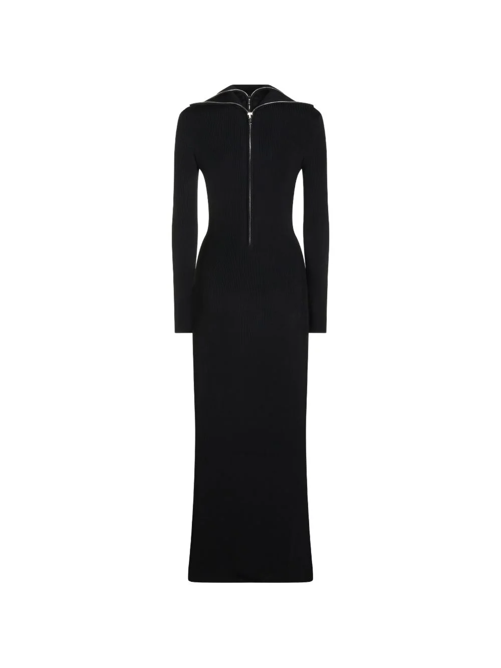 ribbed-knit zip-detail dress - 1