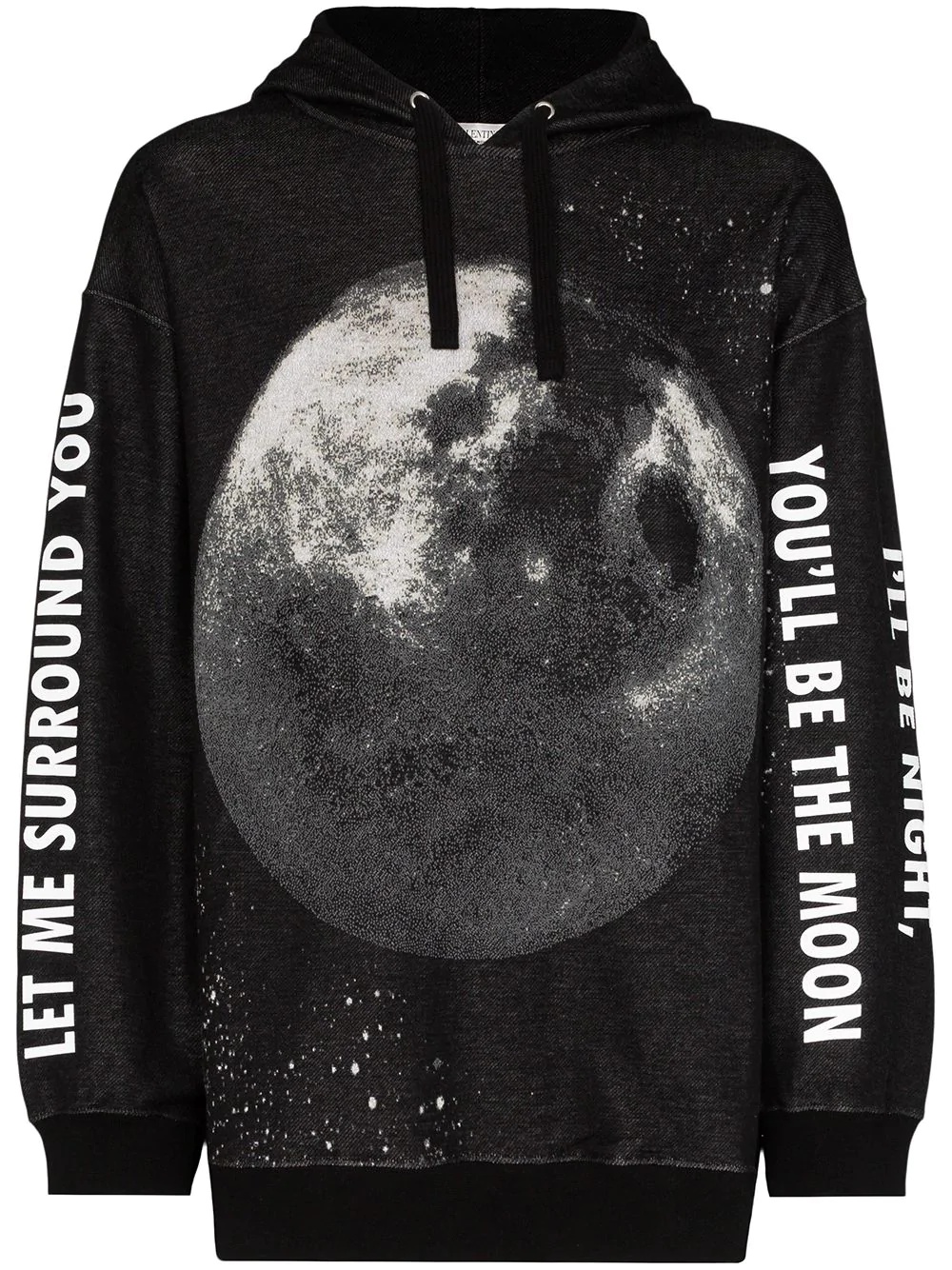 moon print oversized hoodie - 1