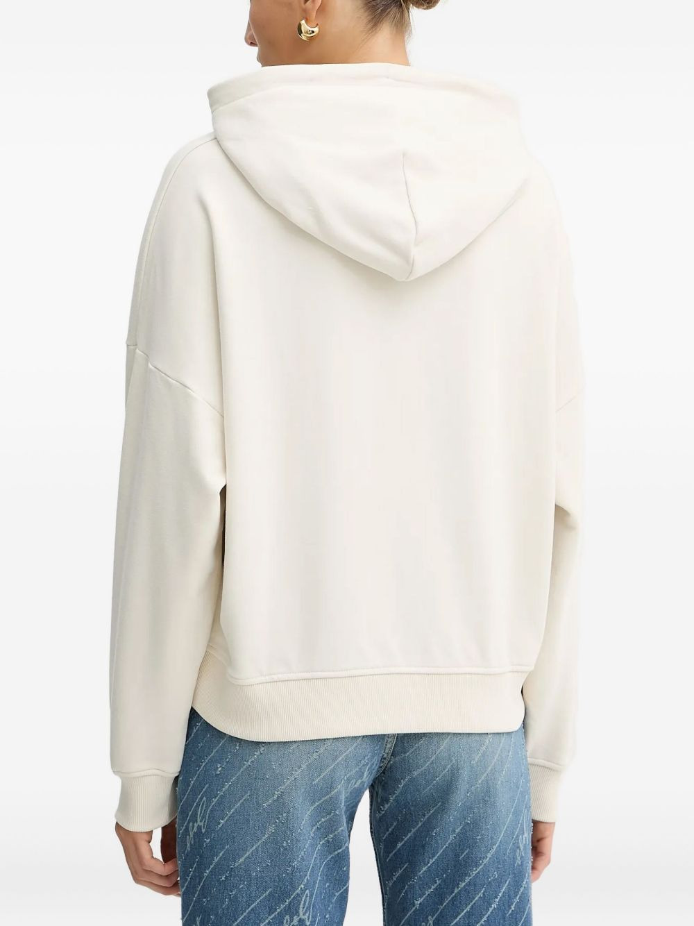 embroidered-logo hoodie - 3
