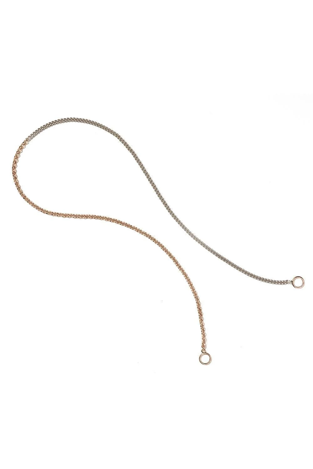 Mixed Up Half And Half Chain Necklace - 1