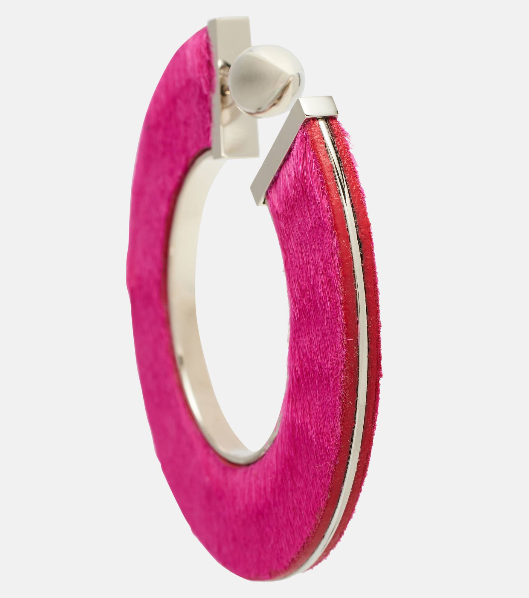 Leather-trimmed earrings - 5