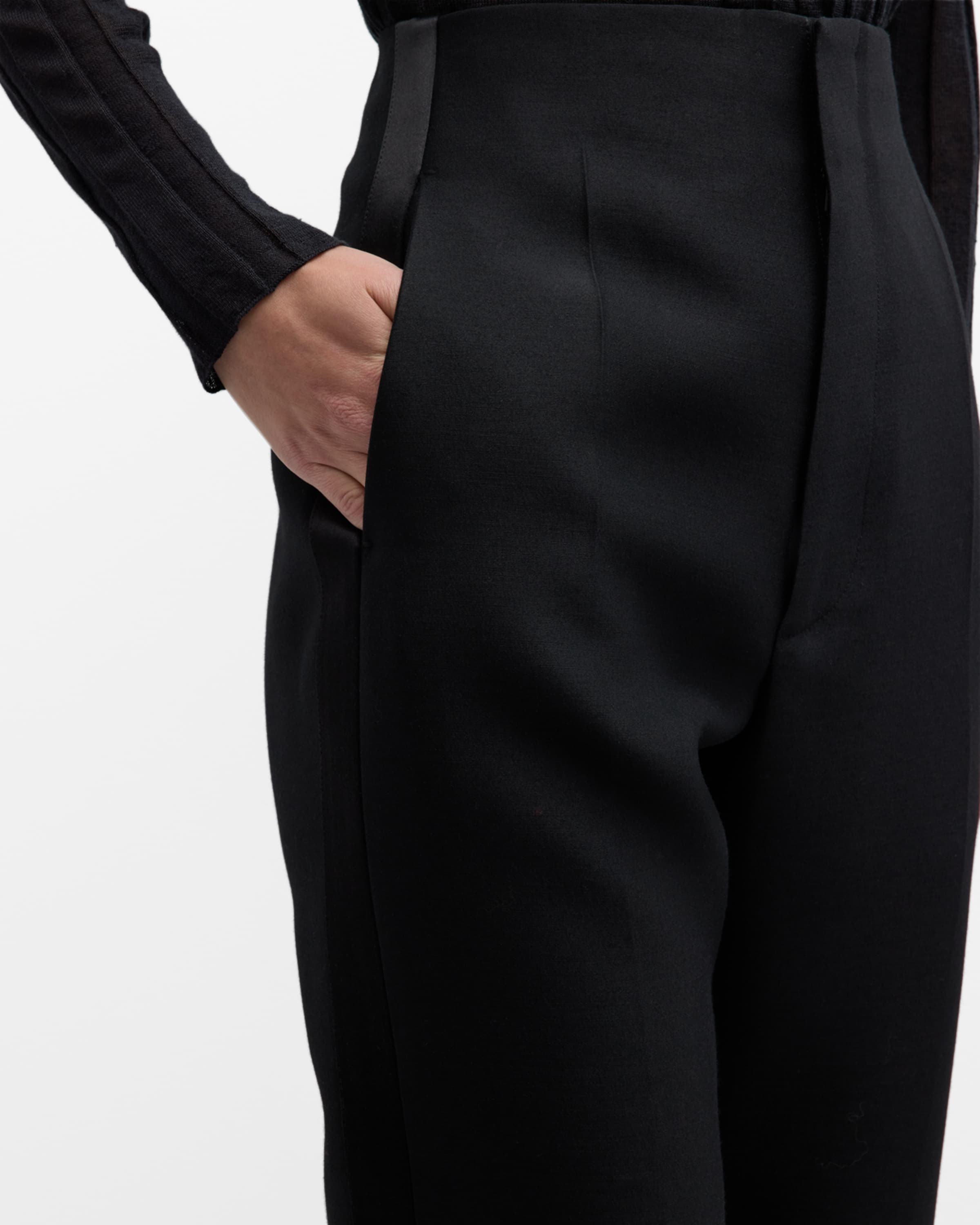 パンツ The Row Hector Wool And Silk Tuxedo Pants THE ROW Hector wool and silk tuxedo pants - Black