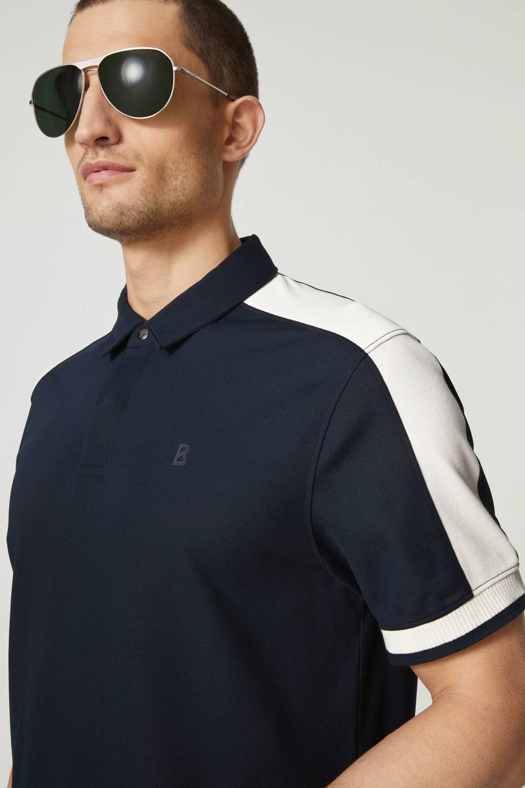 LAGOS POLO SHIRT IN NAVY BLUE/OFF-WHITE - 4