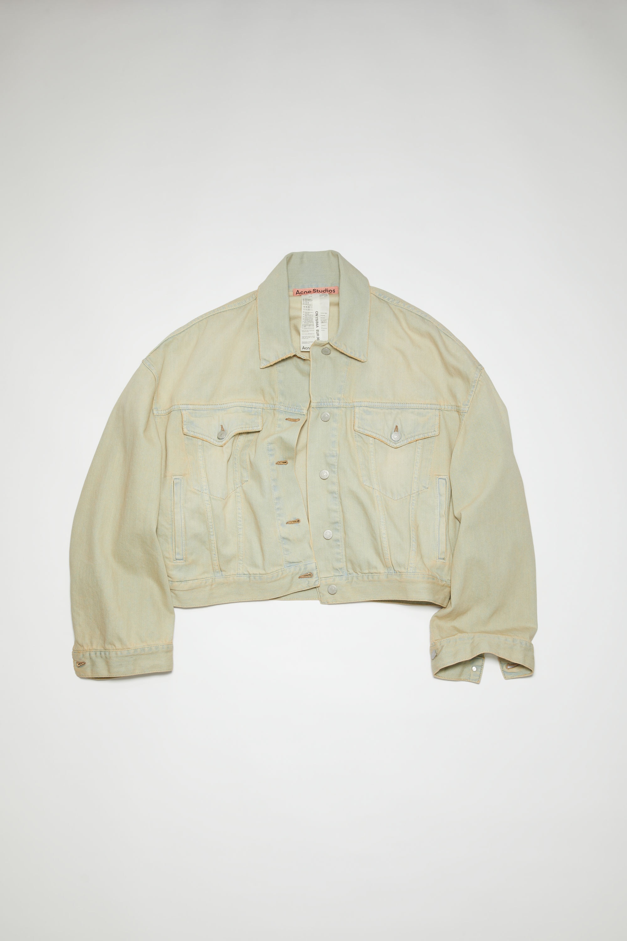 Oversized denim jacket - Morris cropped - Pale yellow/pale blue - 7