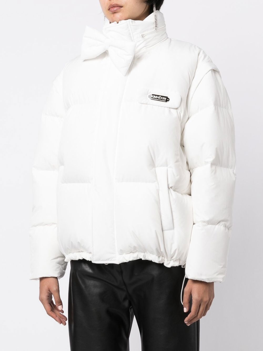 logo-patch puffer jacket - 3