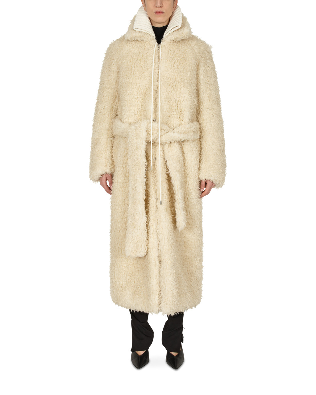 POLAR COAT WITH KNIT COLLAR - 2