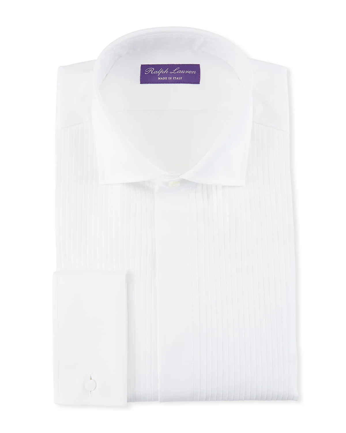 Basic Pleated French-Cuff Tuxedo Shirt - 1