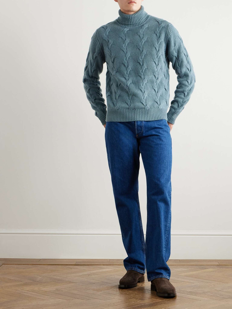 THOM SWEENEY Cable-Knit Cashmere Rollneck Sweater outlook