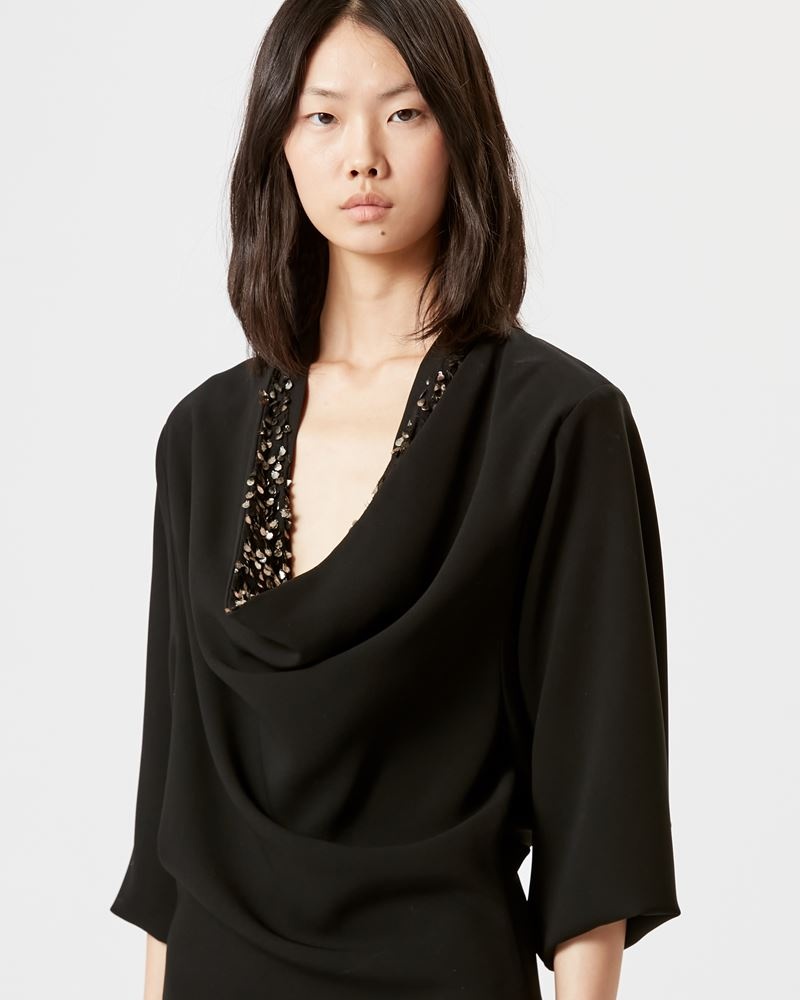 ISABEL MARANT Crepe Lazeli ミニ ドレス Isabel Marant Black crepe Lazeli mini dress for Women Online