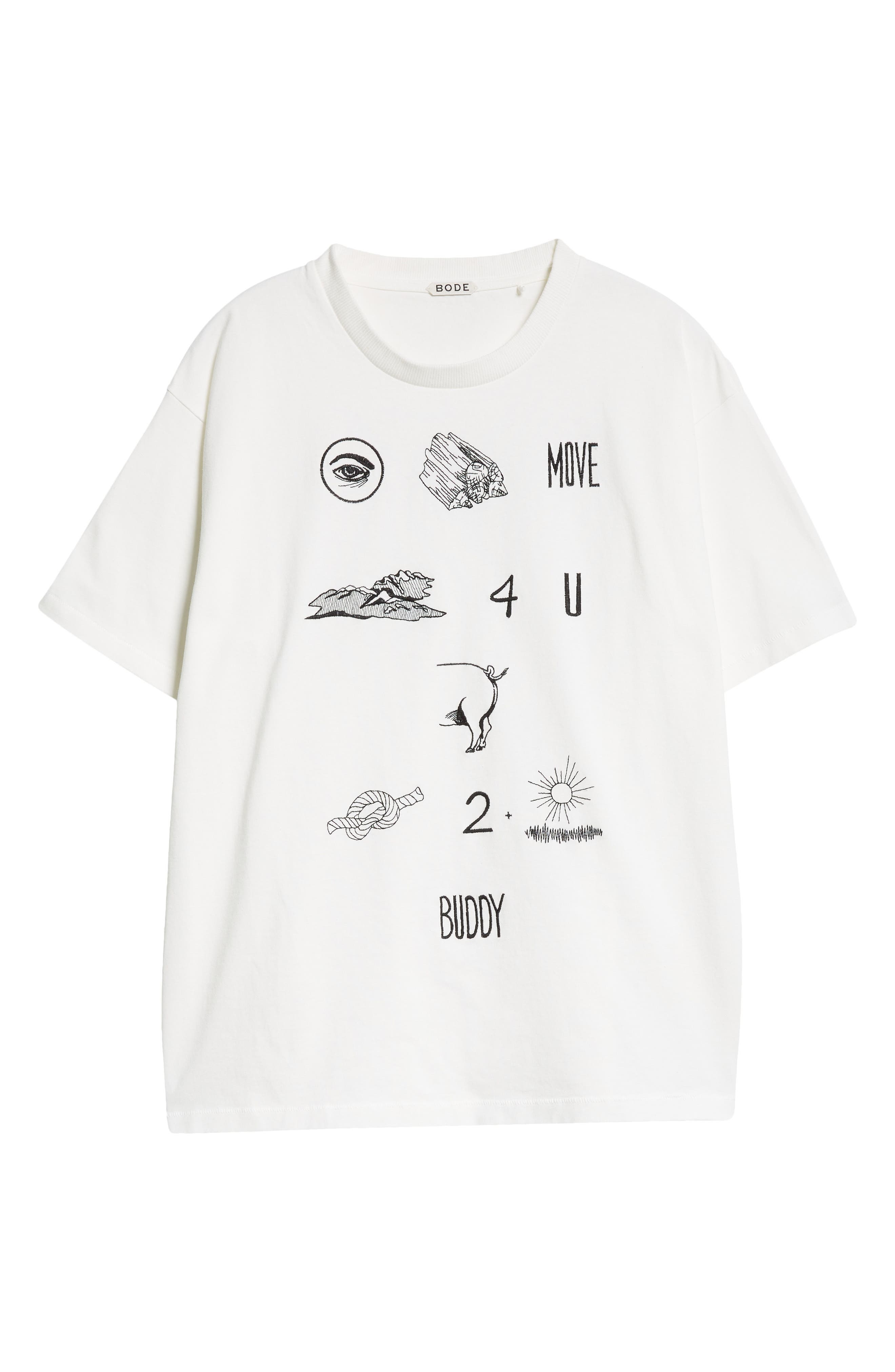Bode Rebus Embroidered T-Shirt in Cream at Nordstrom - 5