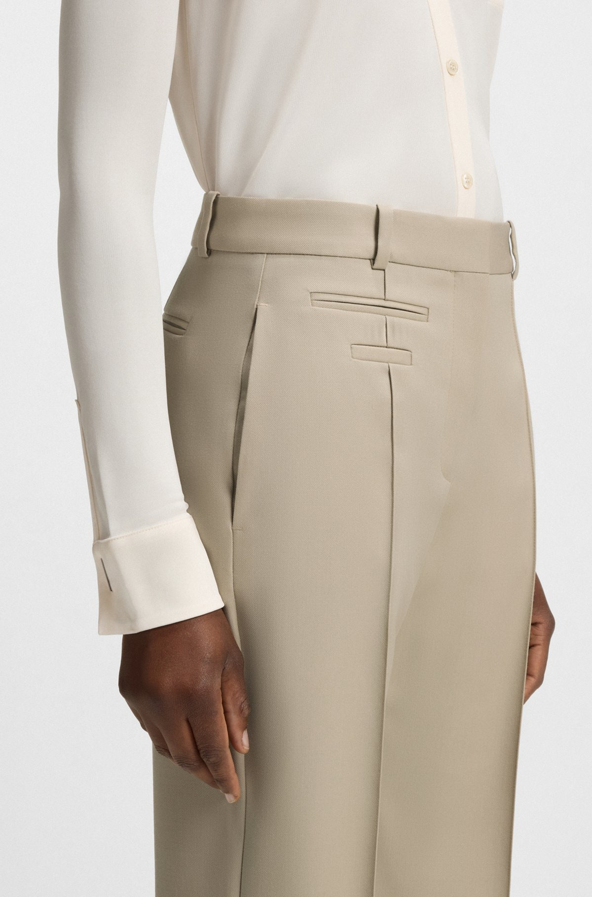 REGULAR-FIT TROUSERS IN VIRGIN-WOOL TWILL - 5