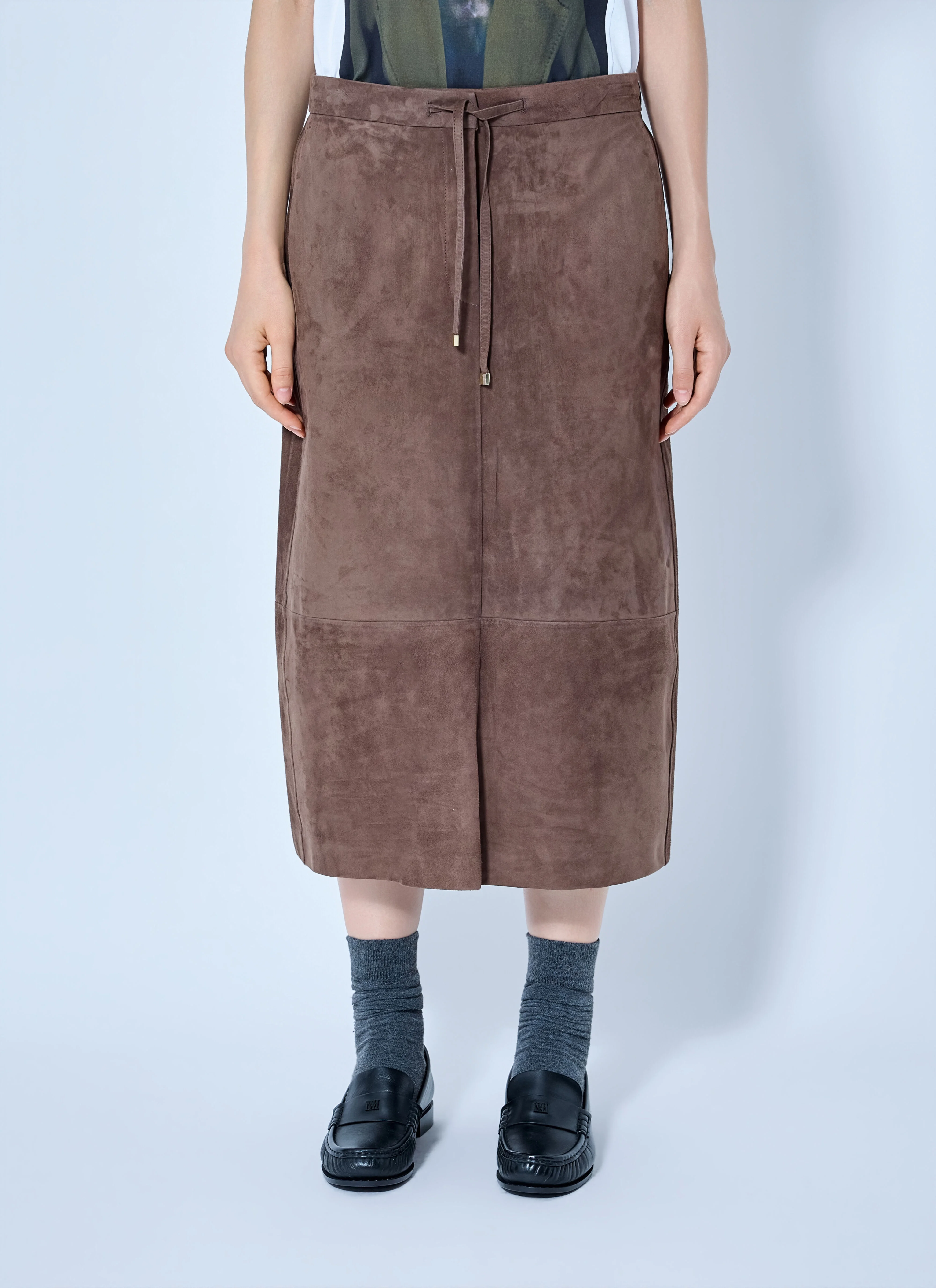 Suede Midi Skirt - 1