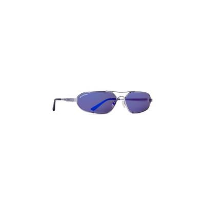 BALENCIAGA Stretch Oval Sunglasses in Blue outlook