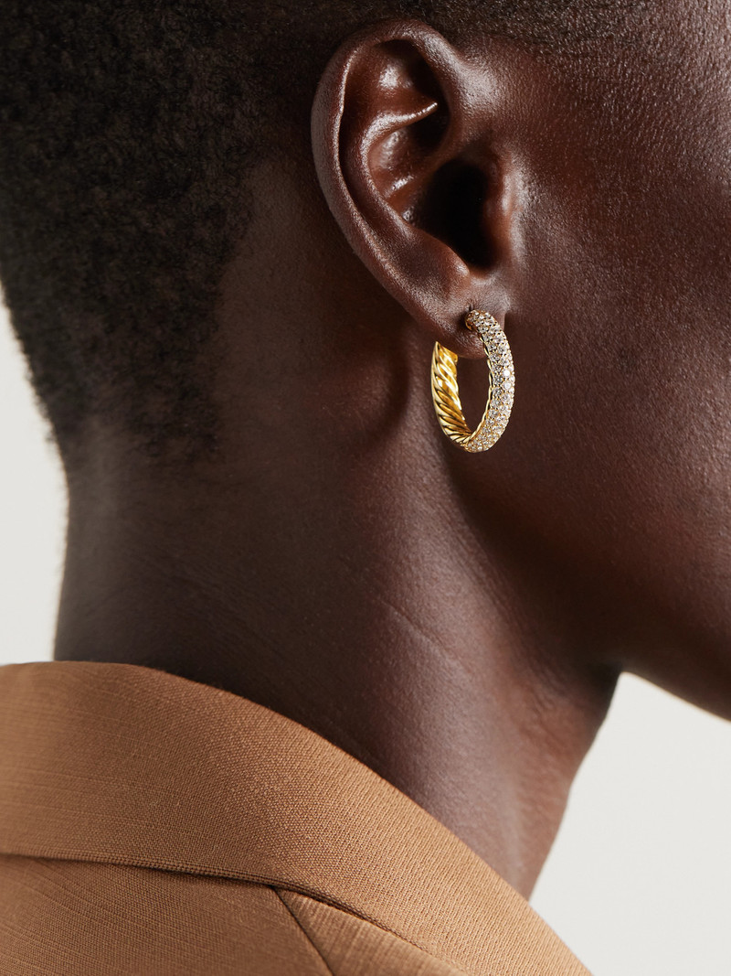 DAVID YURMAN Dy Mercer 18-karat Gold Diamond Hoop Earrings outlook
