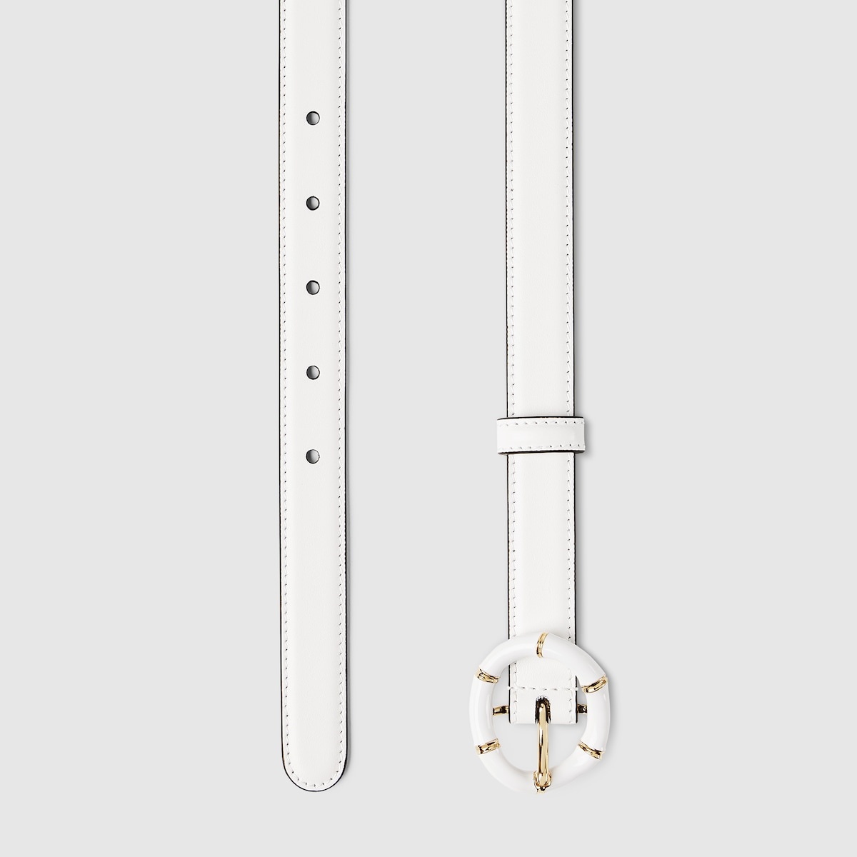 Thin belt with round bamboo buckle - 2
