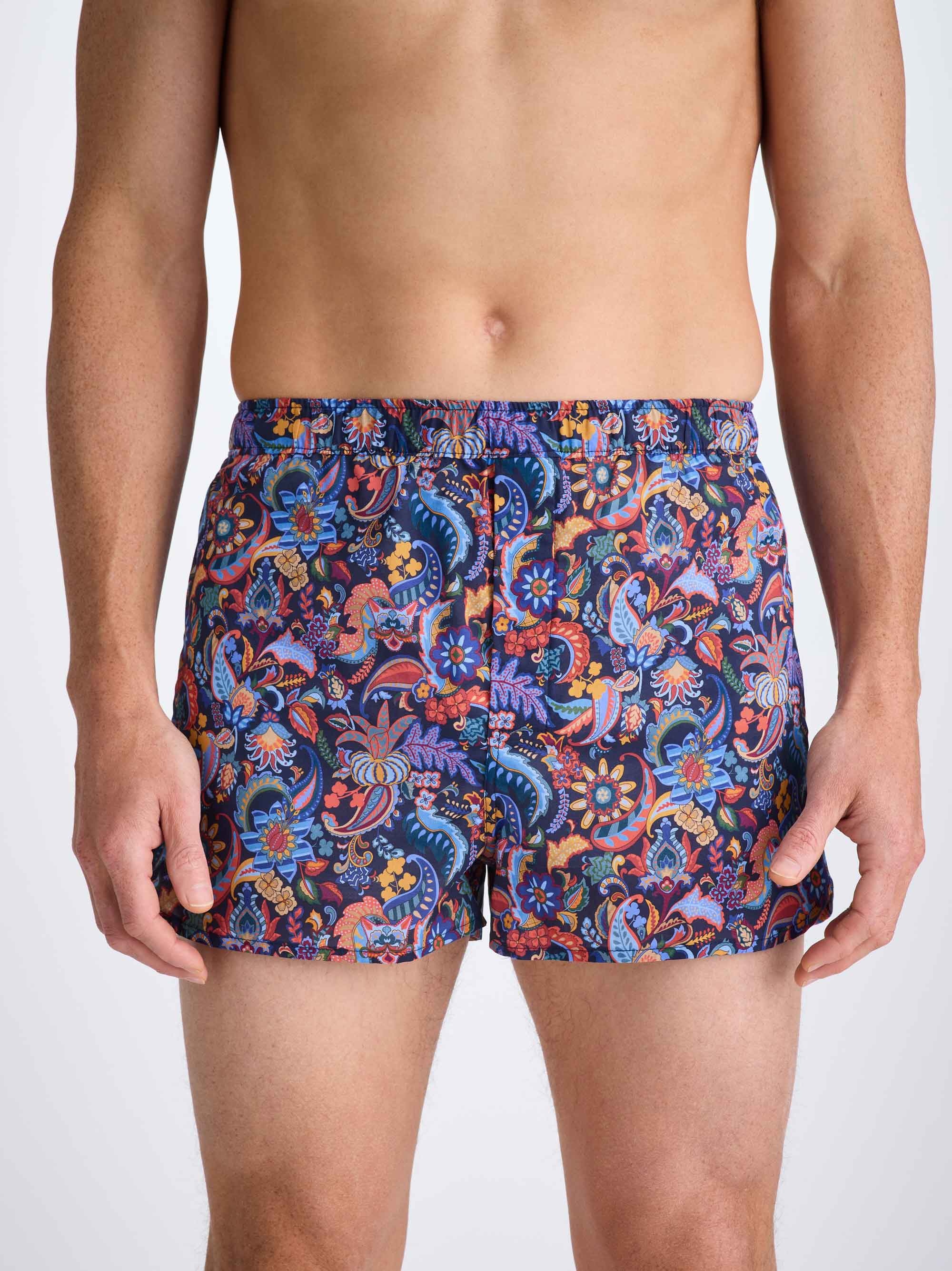 Men's Modern Fit Boxers Cotton Batiste Multi Jungle Paisley Print - 3