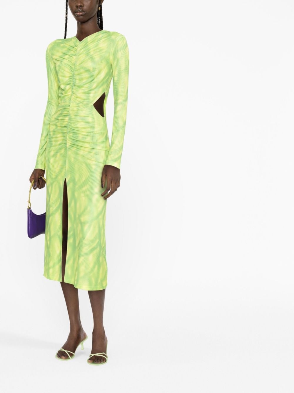 cut-out ruched dress - 2
